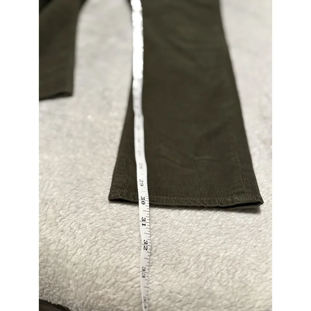 J Crew Flex Men's Corduroy Slim Olive Green Pants Size 32x30 Stretch